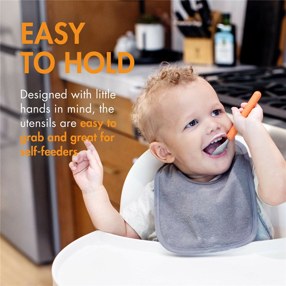 Boon | CHOW Stainless Steel Toddler Utensils | Navy