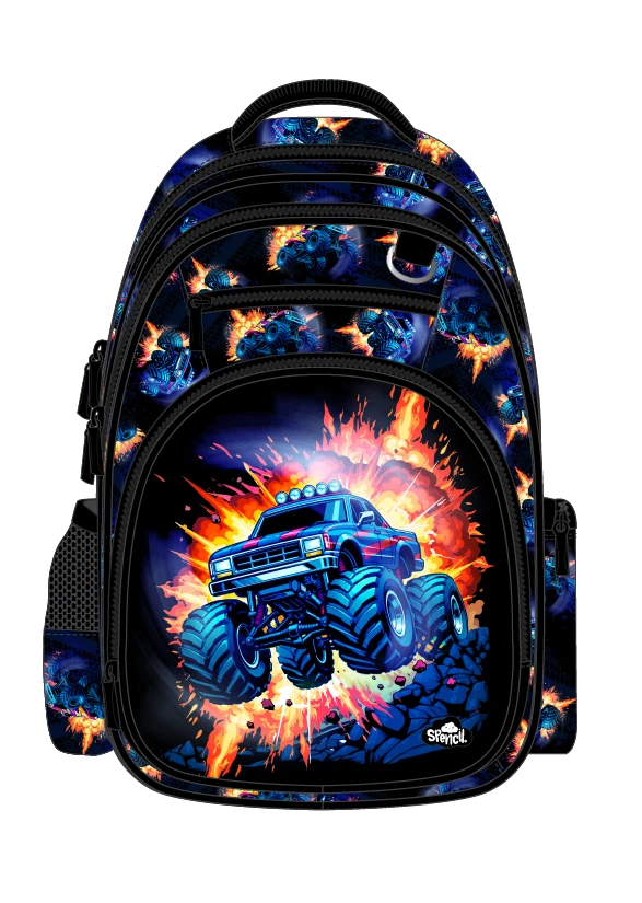 Spencil Big Kids Backpack |Monster Blaze