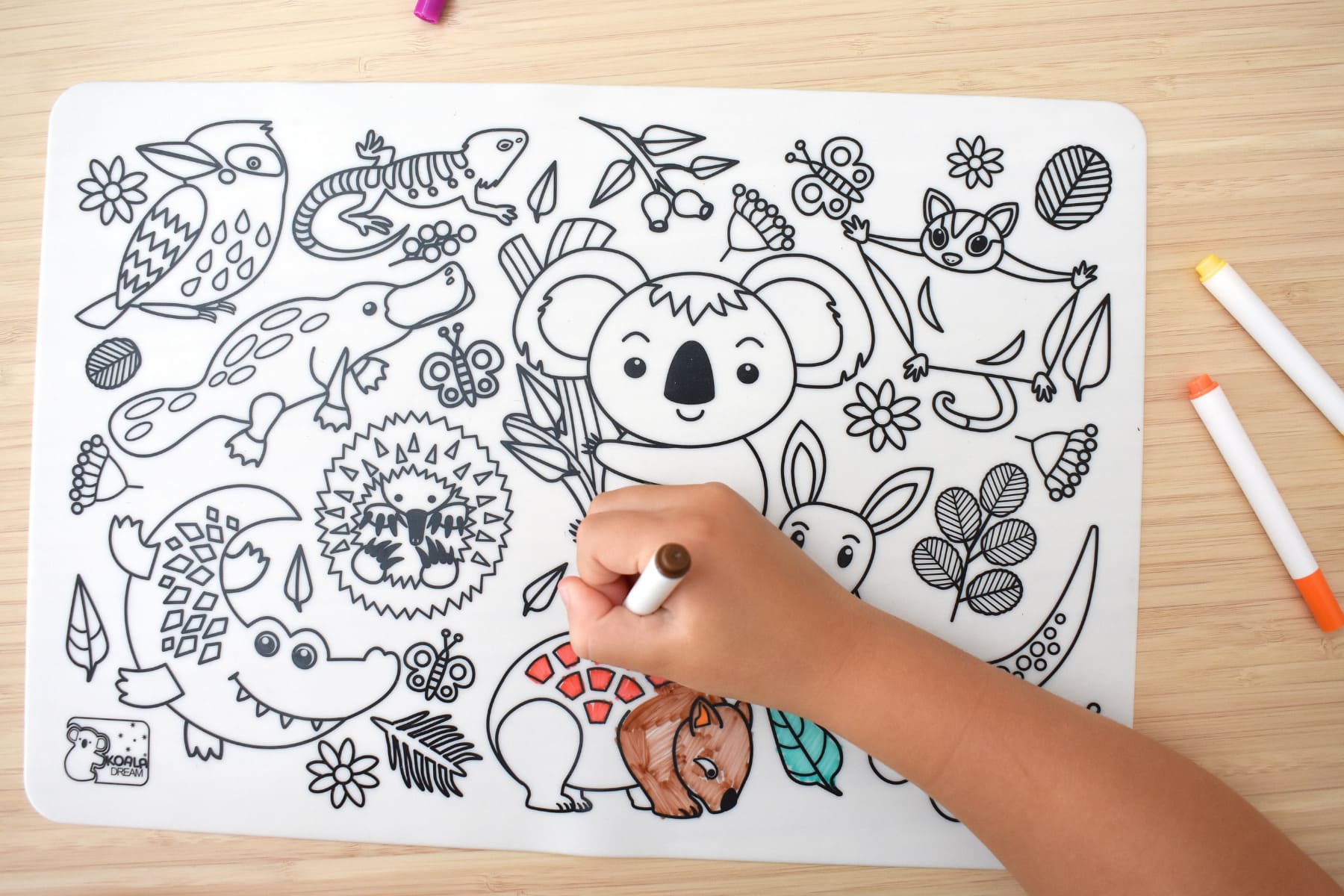 Reusable Silicone Drawing Mat | Australian Animals