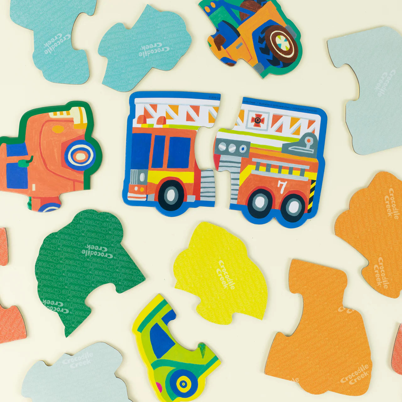 Crocodile Creek Let's Begin Puzzle 2pc | Vehicles