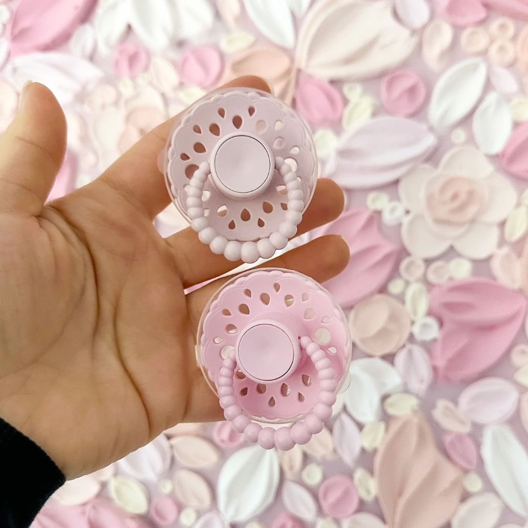 CMC 'Bubble' Dummies Bloom Baby Pink + White: Size 1