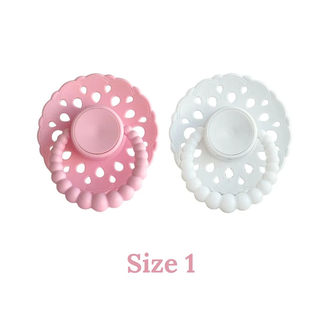 CMC 'Bubble' Dummies Bloom Baby Pink + White: Size 1