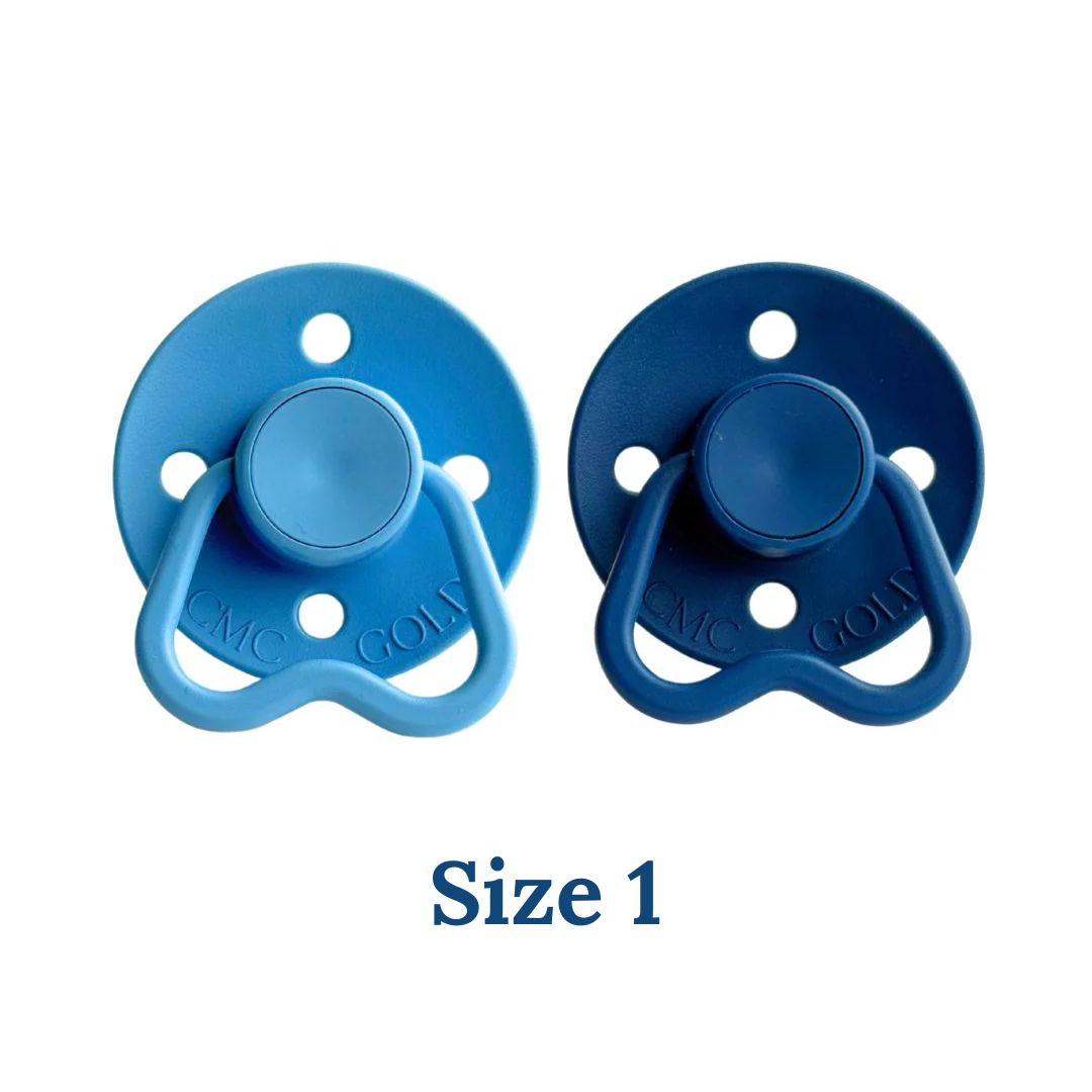 CMC 'Hold Me' Dummies Lagoon Blue + Navy: Size 1