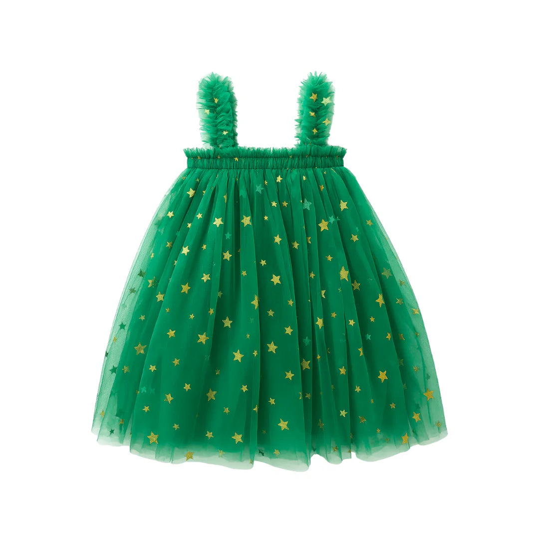 Confetti Kidz | Christmas Tulle Dress | Green Stars