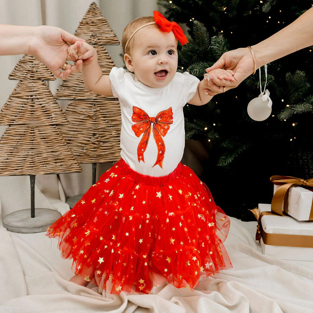 Confetti Kidz | Christmas Tulle Skirt | Red Stars