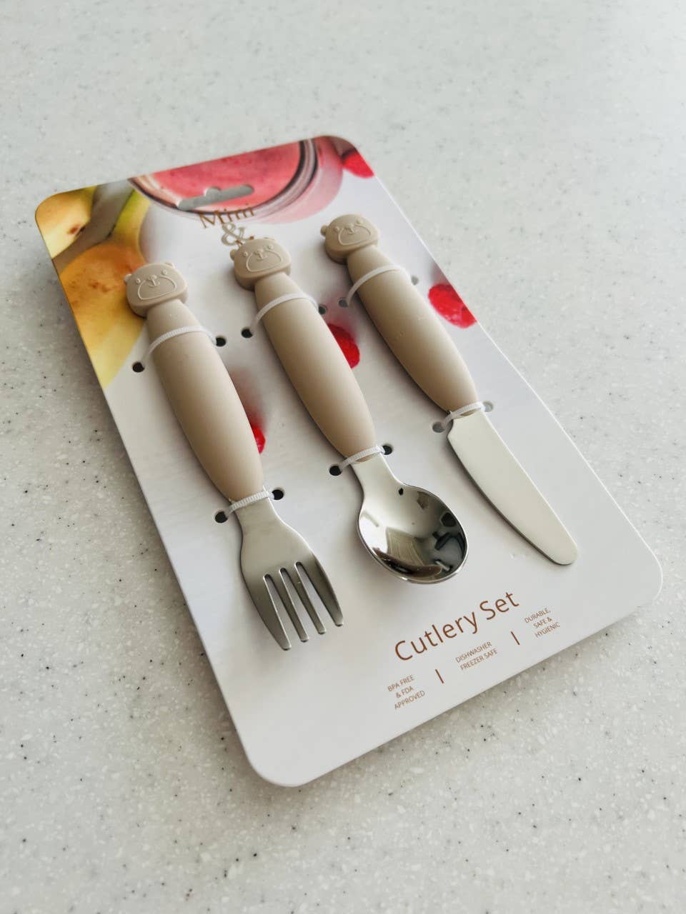 Cuddle Bug & Co | Mini & Me Metal Cutlery Set | Almond