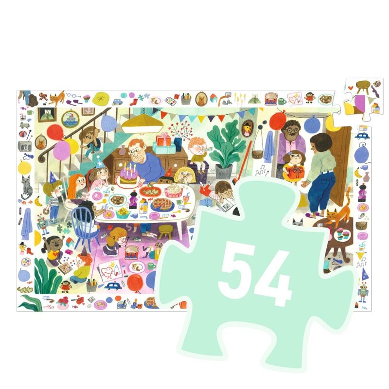 Djeco | Observation Puzzle | Birthday Party 54pc