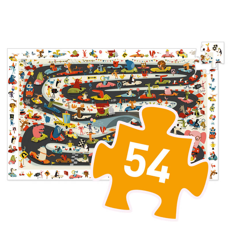 Djeco | Observation Puzzle | Car Rally 54pc