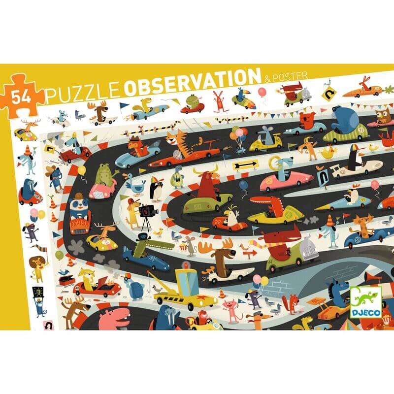 Djeco | Observation Puzzle | Car Rally 54pc