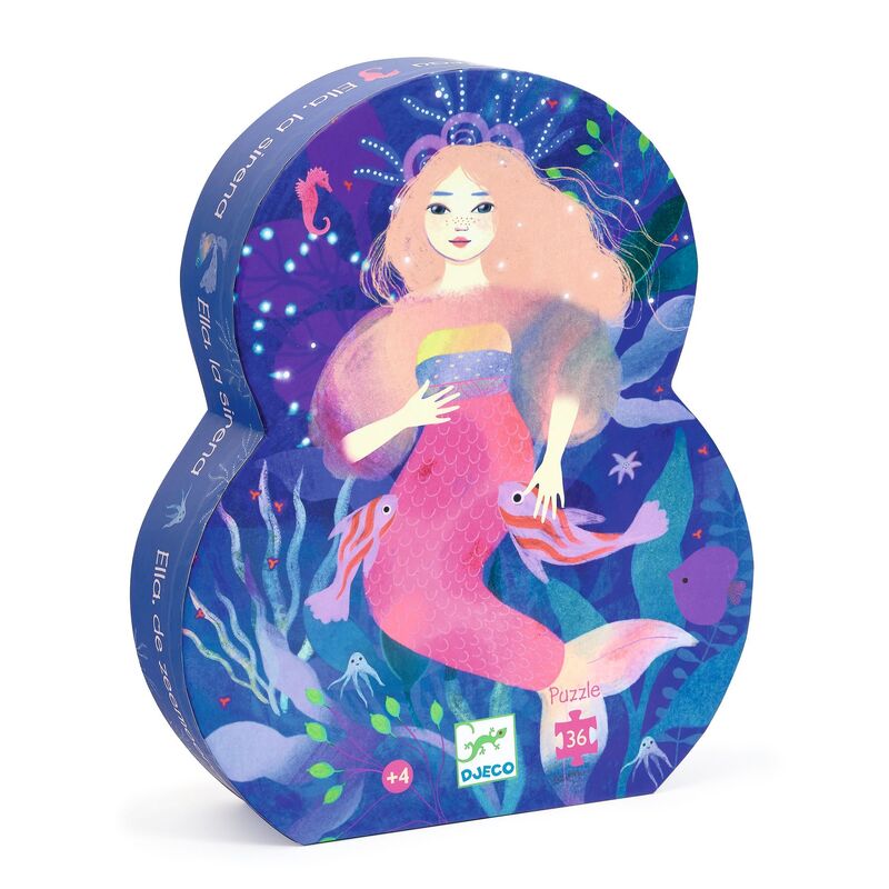 Djeco | Silhouette Puzzle | Ella the Mermaid 36pc