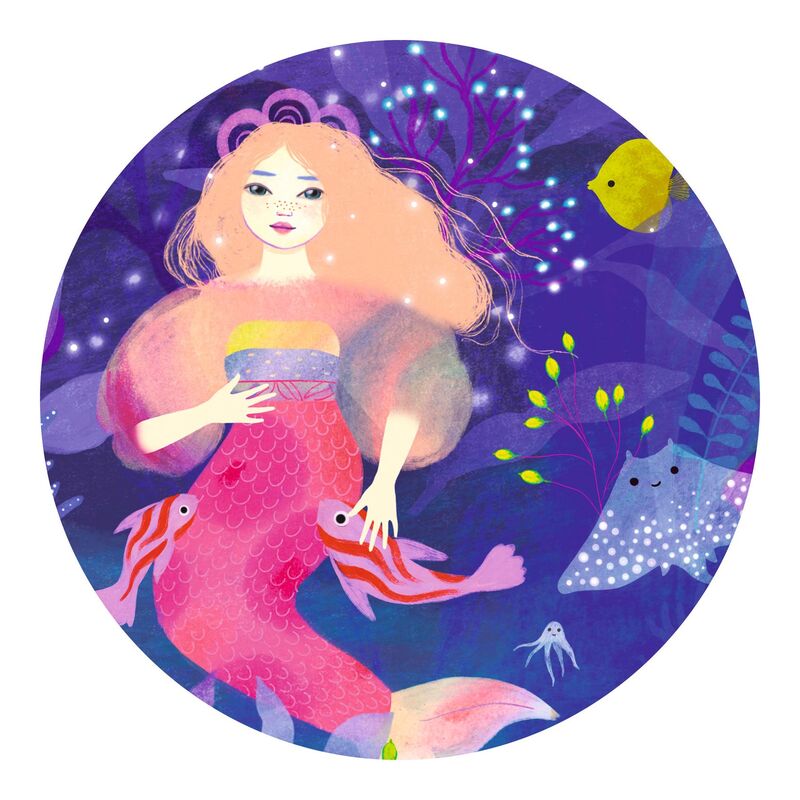 Djeco | Silhouette Puzzle | Ella the Mermaid 36pc