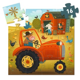 Djeco | The Tractor Silhouette Puzzle 16pc