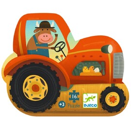 Djeco | The Tractor Silhouette Puzzle 16pc