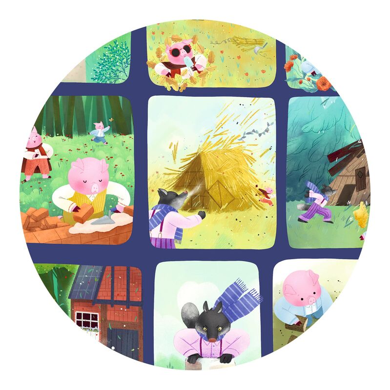 Djeco Three Little Pigs Story Puzzle 35pc