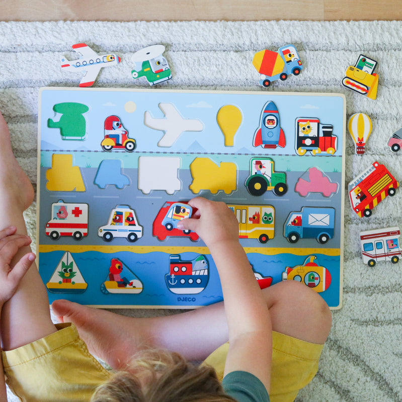 Djeco Wooden Transport Puzzle 22pc