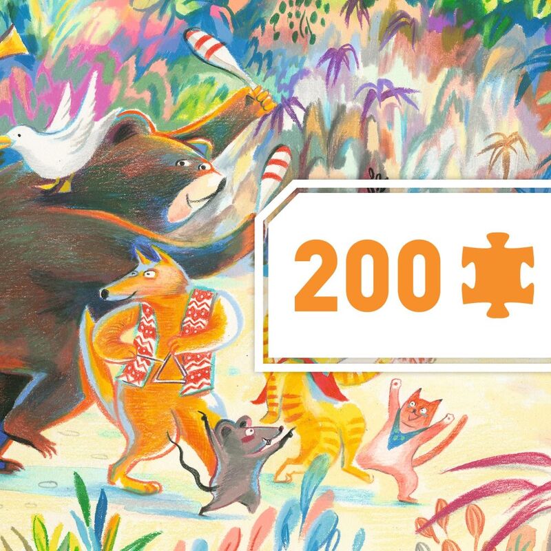 Djeco | Woods Music Band Gallery Puzzle with Poster 200pc