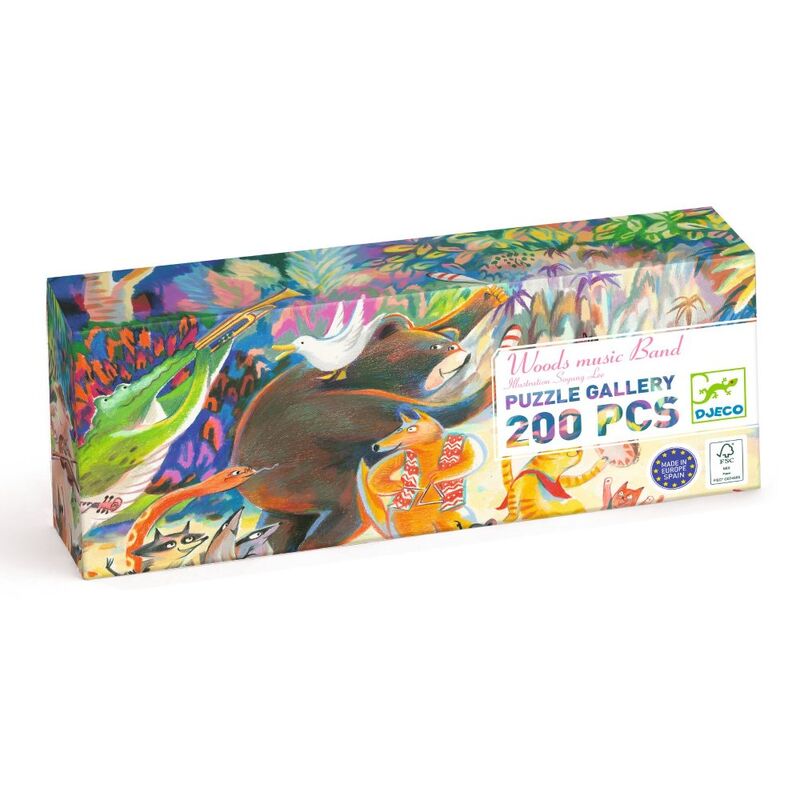Djeco | Woods Music Band Gallery Puzzle with Poster 200pc