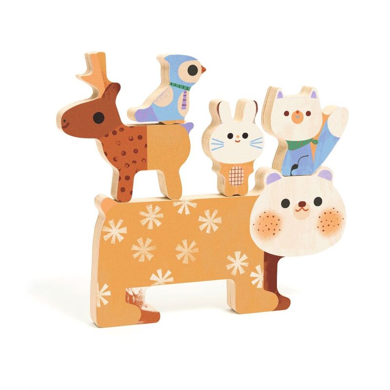 Djeco Woody Stack Animal Puzzle 5pc