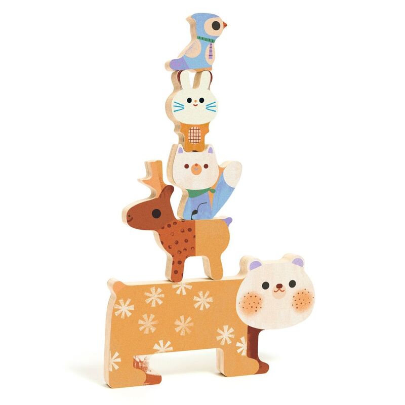 Djeco Woody Stack Animal Puzzle 5pc
