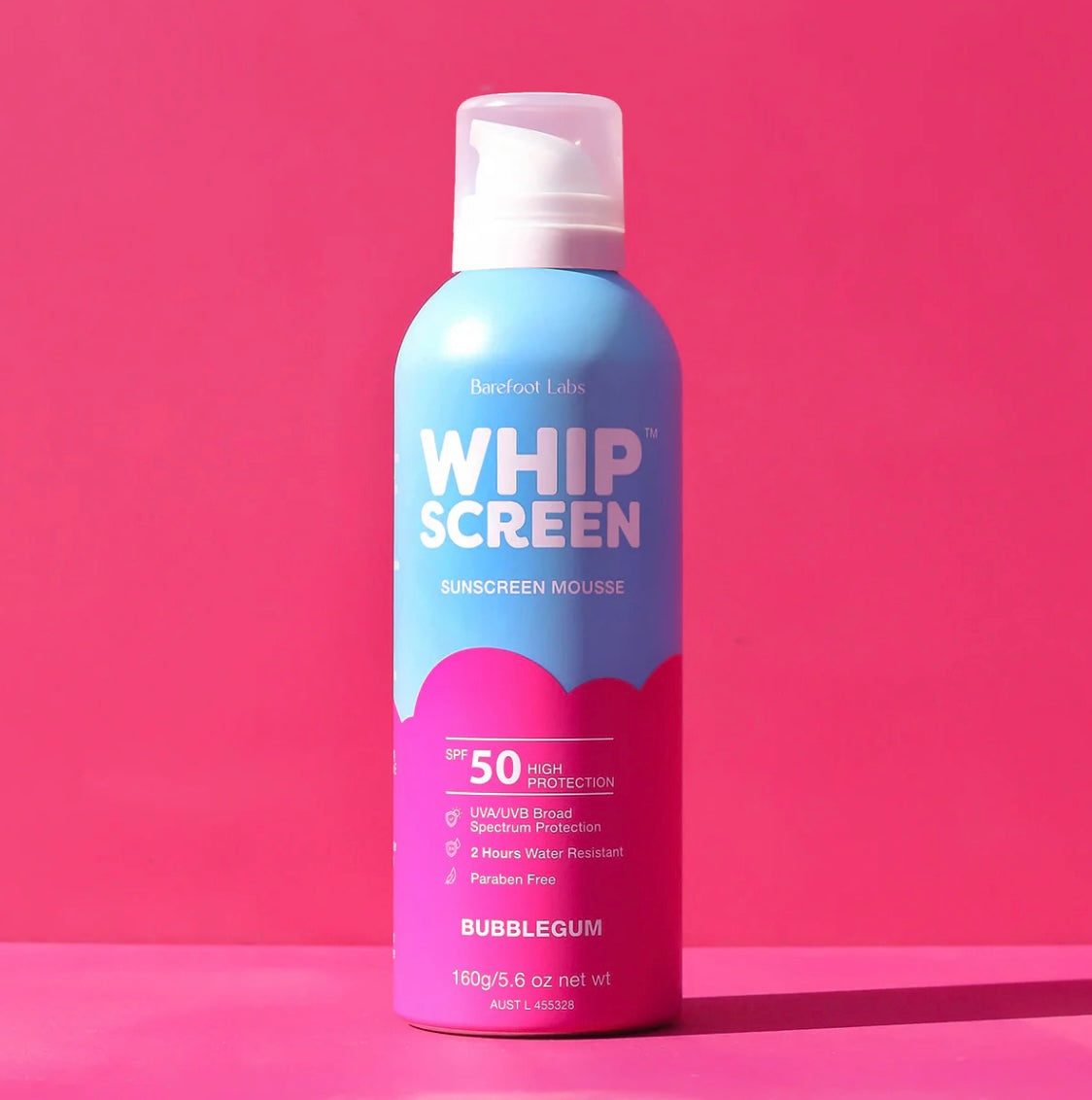 WHIPSCREEN™ SPF50 Sunscreen Mousse | Bubblegum Scent