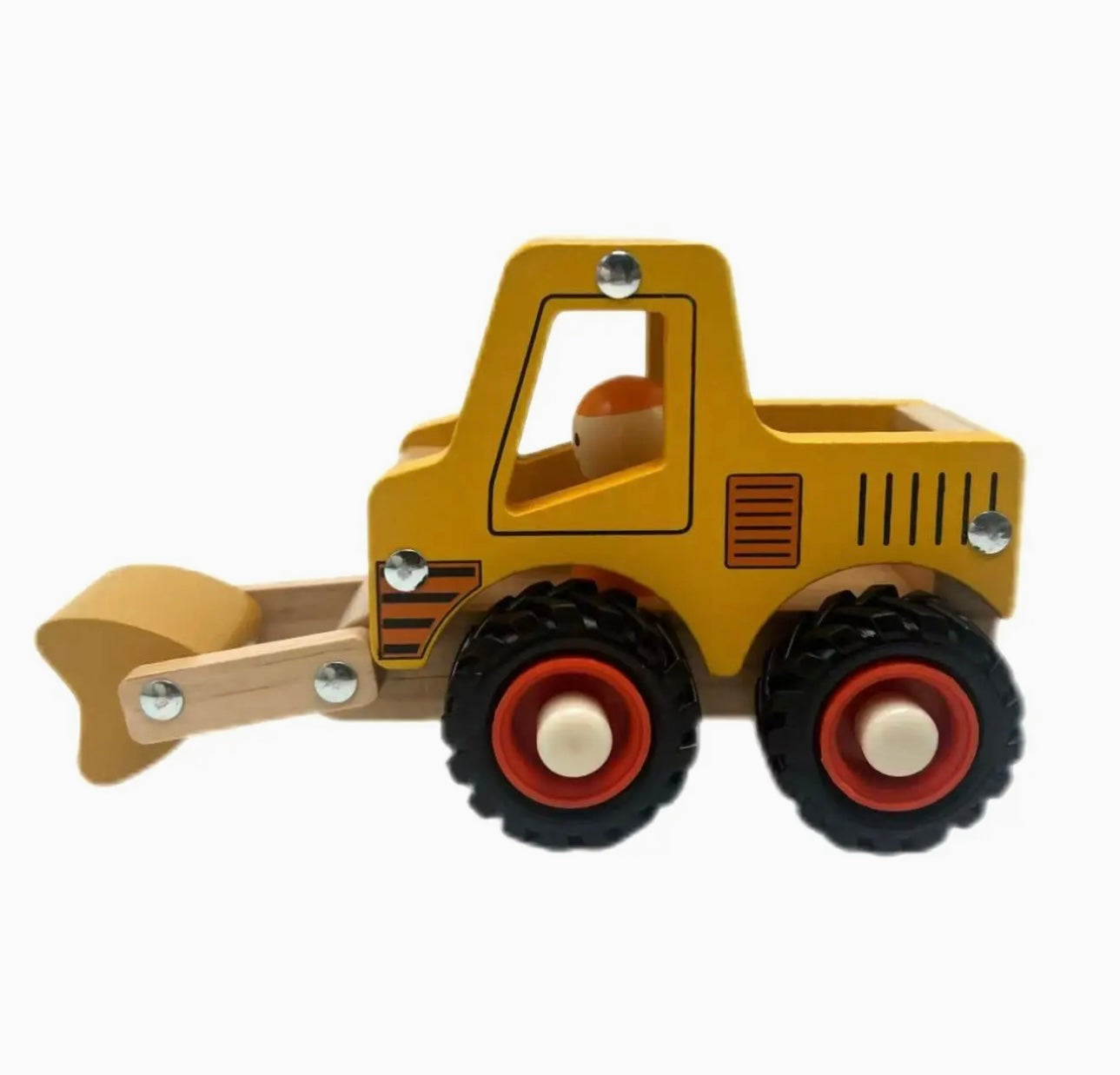 Toyslink | Wooden Wheelie Vehicle Yellow Digger