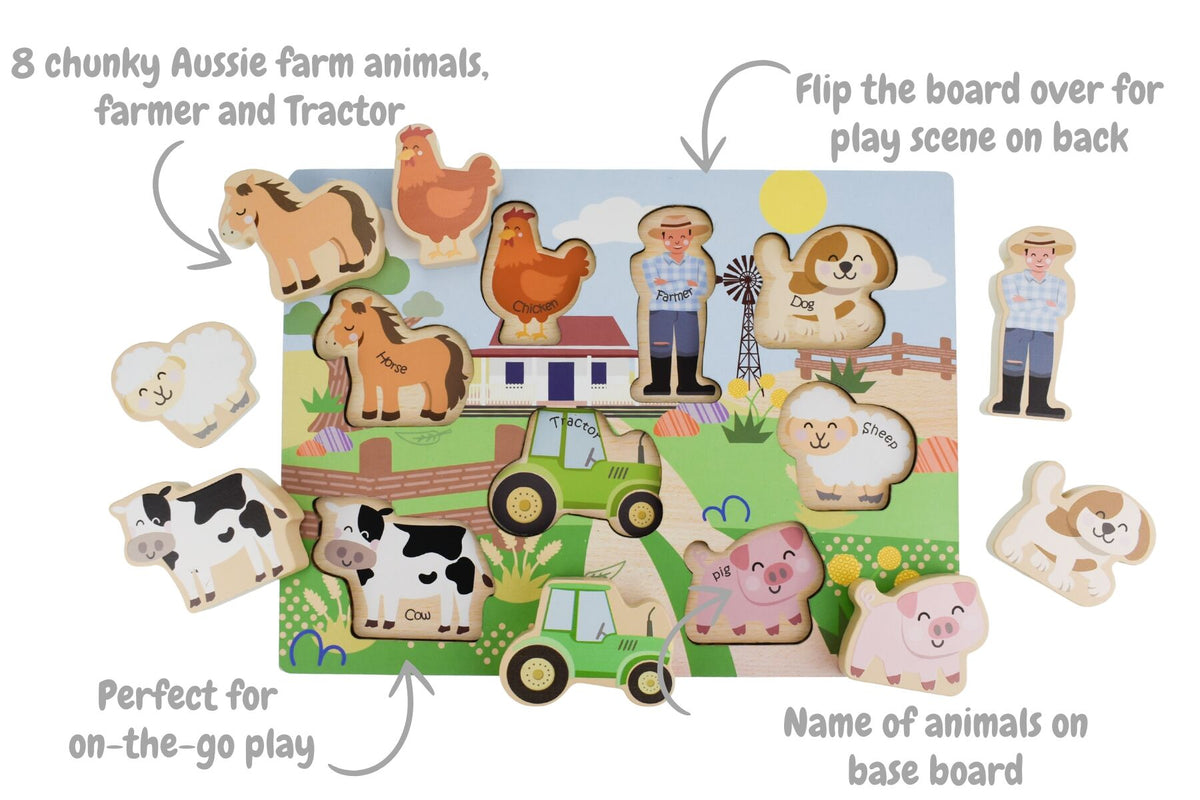 Koala Dream | Chunky Wooden Puzzle | Aussie Farm Animals