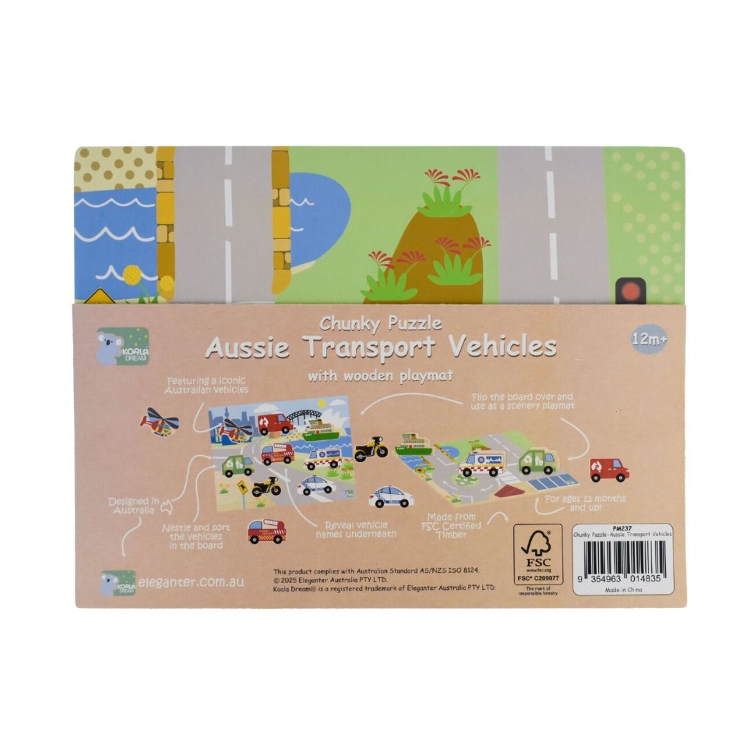 Koala Dream | Chunky Wooden Puzzle | Aussie Transport Vehicles