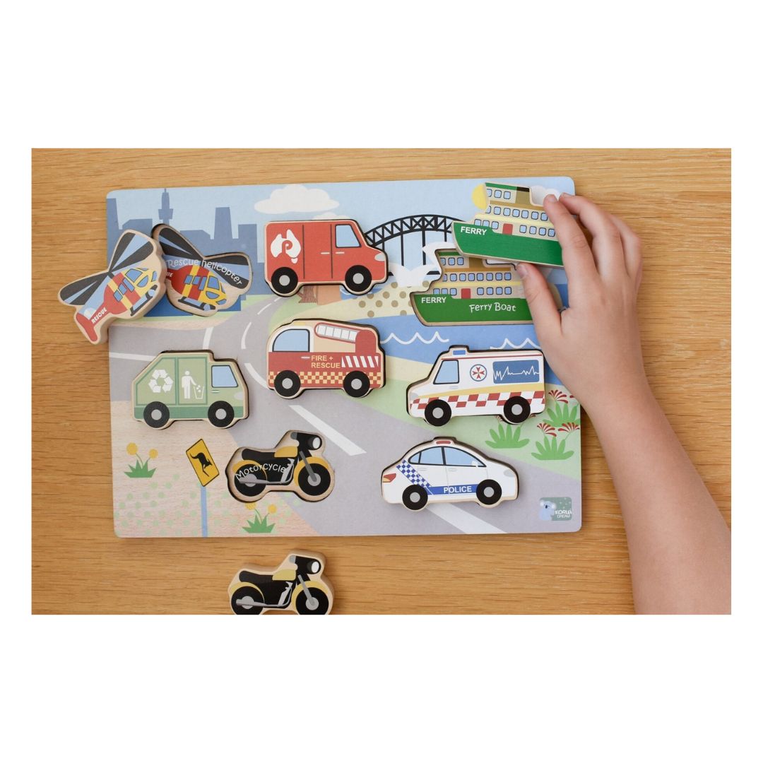 Koala Dream | Chunky Wooden Puzzle | Aussie Transport Vehicles