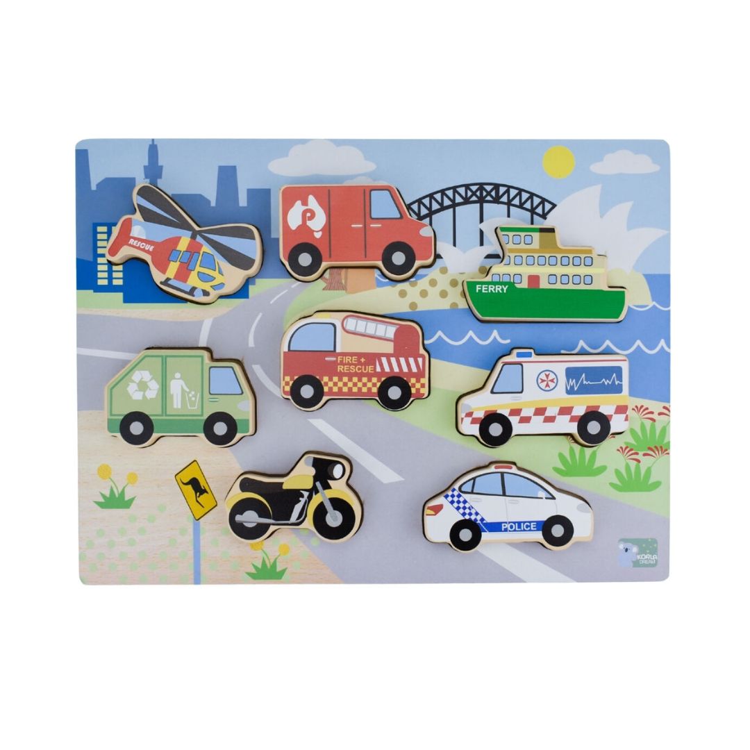 Koala Dream | Chunky Wooden Puzzle | Aussie Transport Vehicles