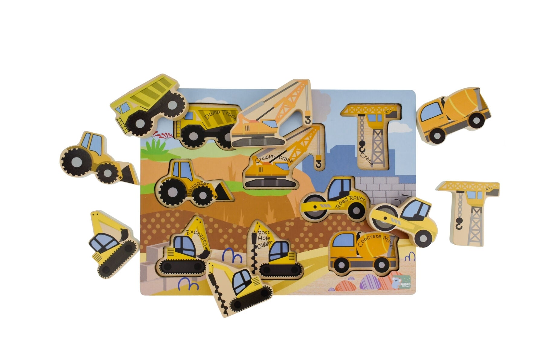 Koala Dream | Chunky Wooden Puzzle | Construction Vehicles