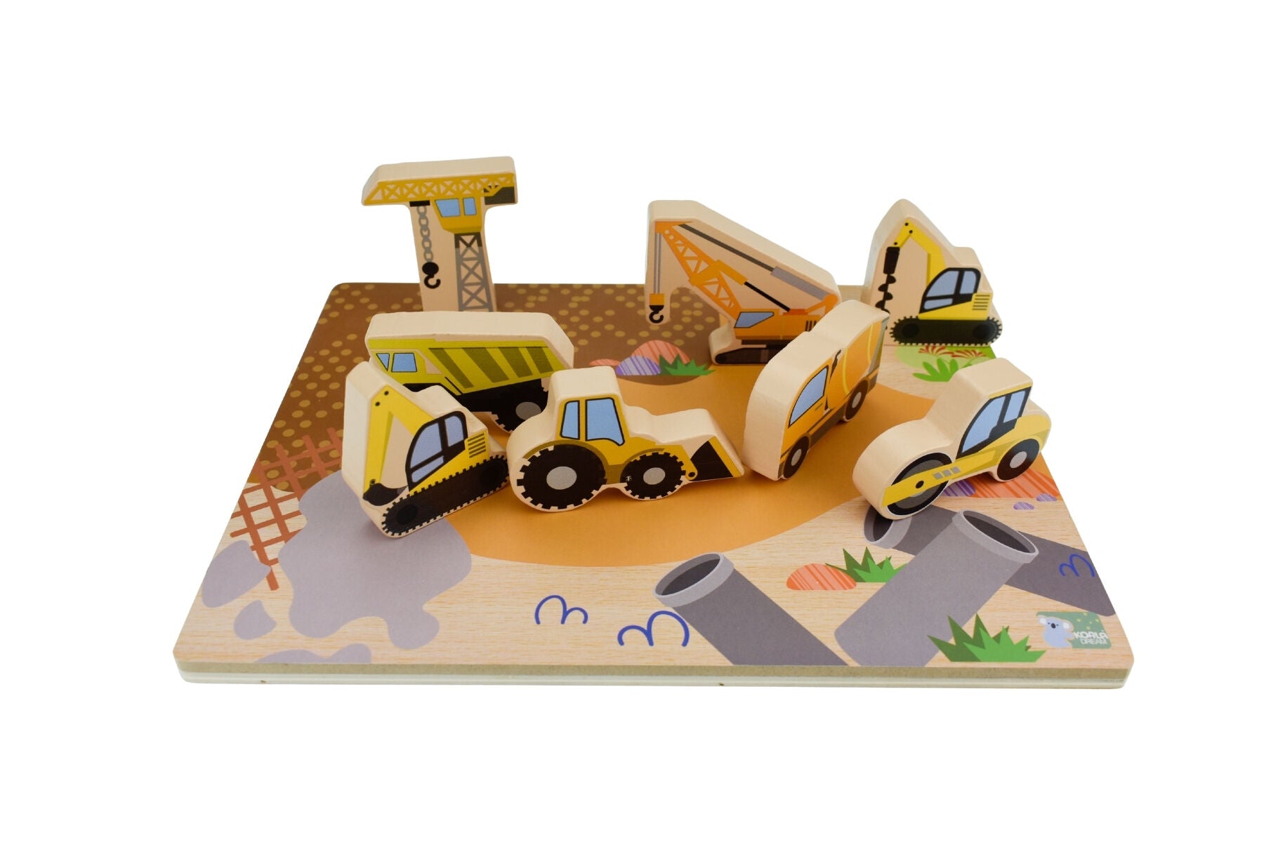 Koala Dream | Chunky Wooden Puzzle | Construction Vehicles