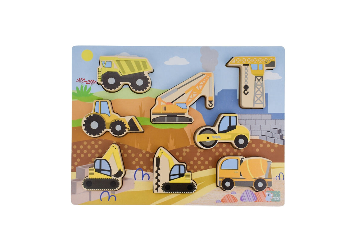 Koala Dream | Chunky Wooden Puzzle | Construction Vehicles