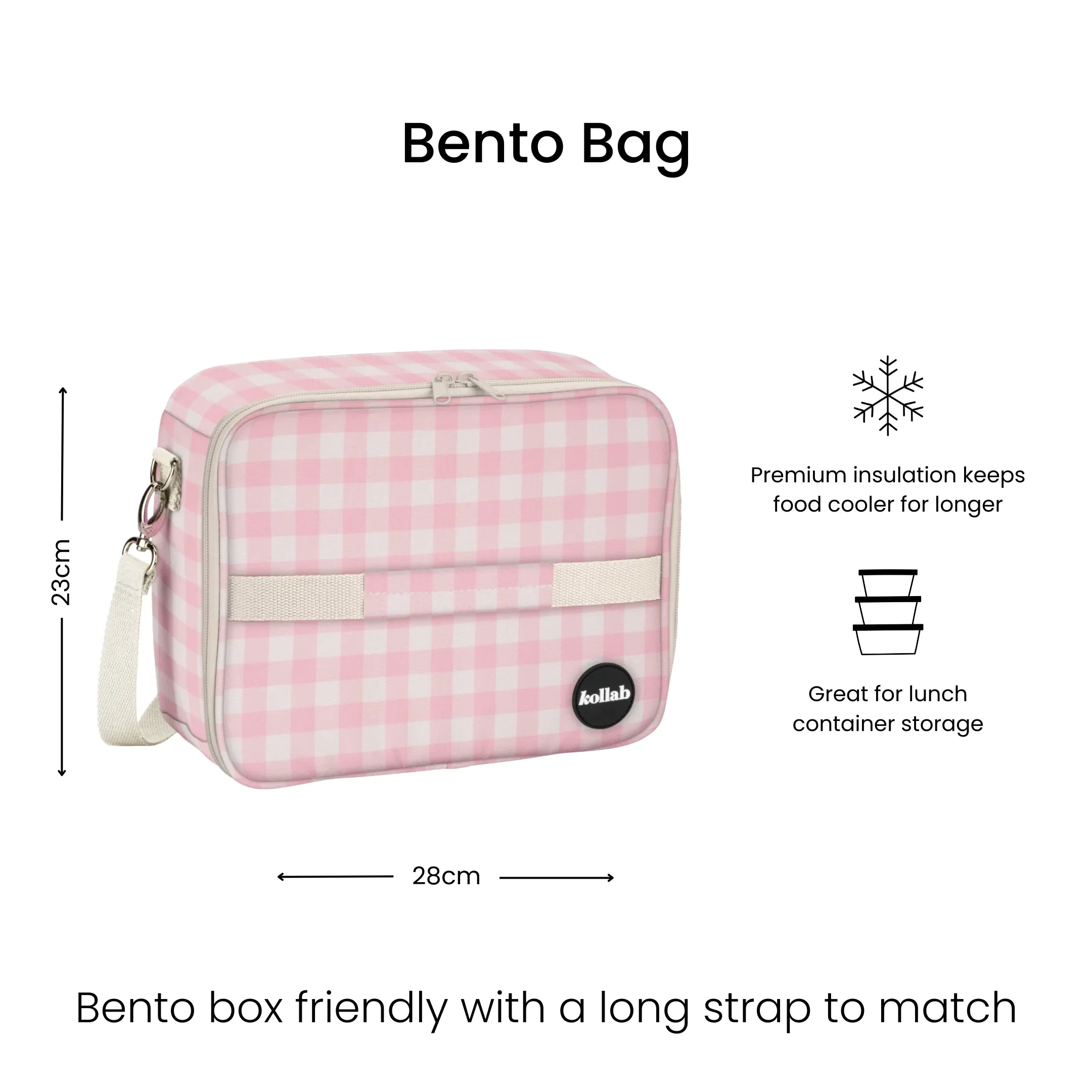 Kollab | Bento Bag Candy Pink Check