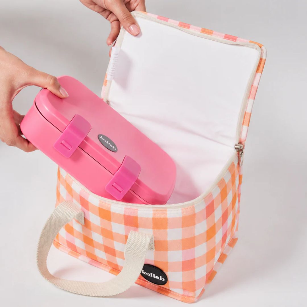 Kollab | Lunch Bag Watermelon Peach Check