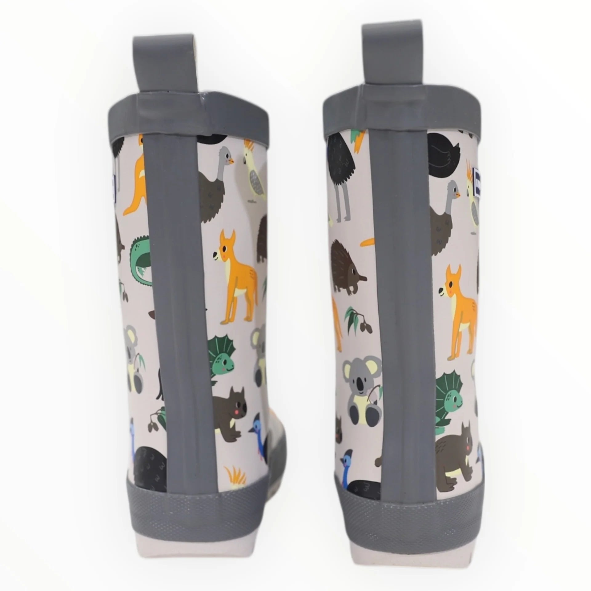 Korango Gumboots | Grey Australian Animals