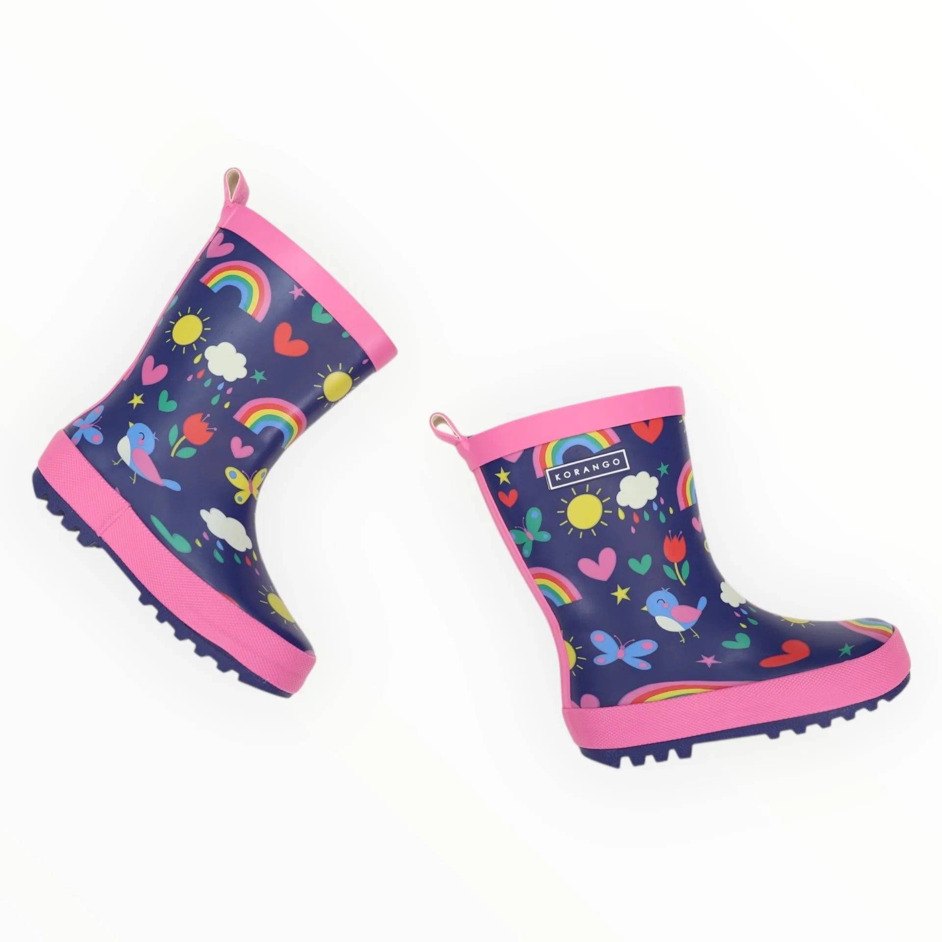 Korango Gumboots | Navy Spring  Rainbow