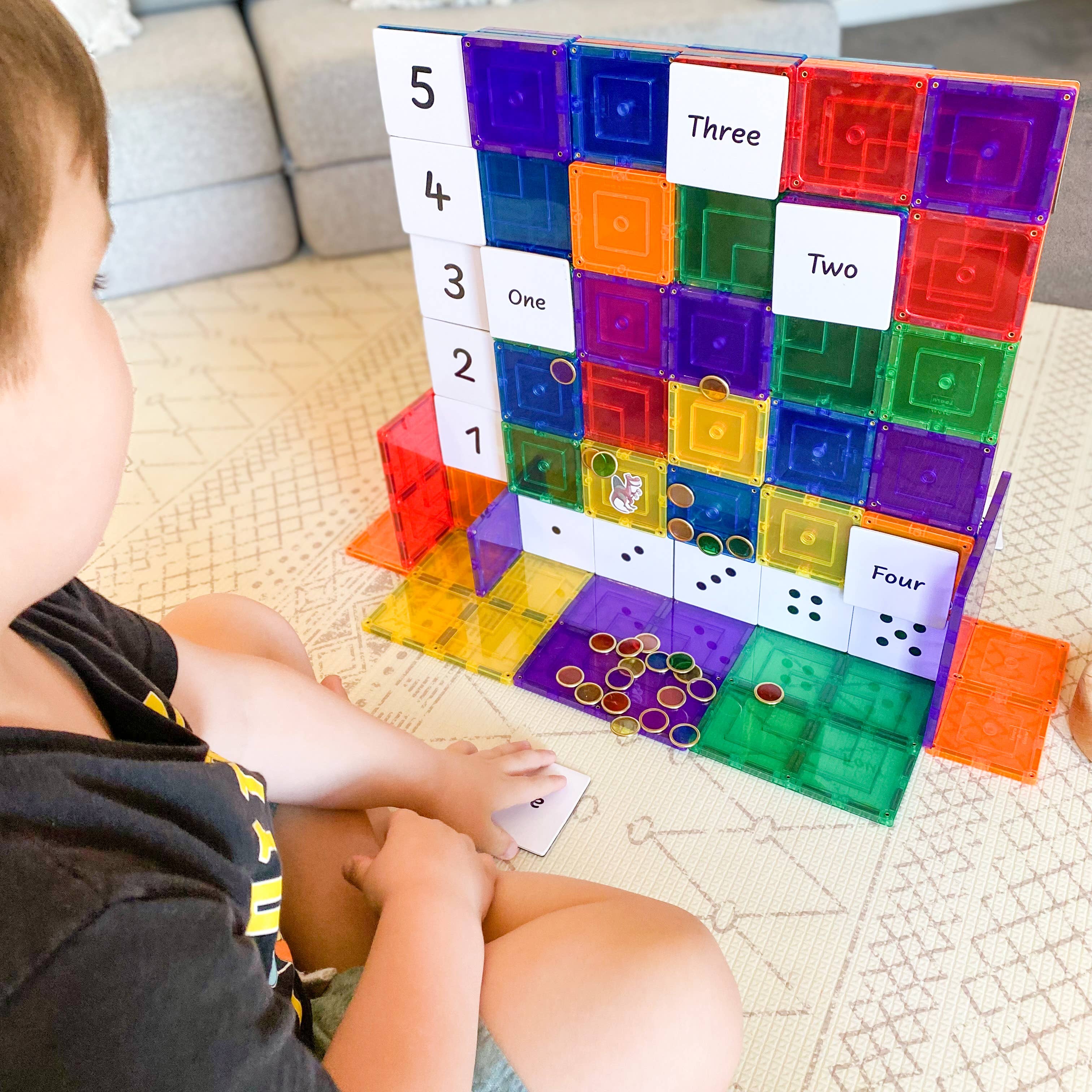 Learn & Grow | Magnetic Tile Topper | Numeracy Pack (40 pc)