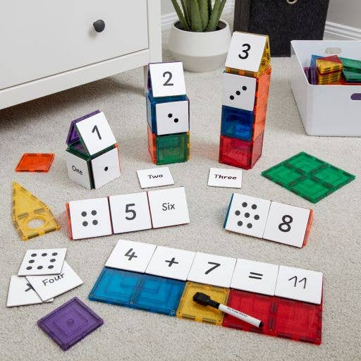 Learn & Grow | Magnetic Tile Topper | Numeracy Pack (40 pc)
