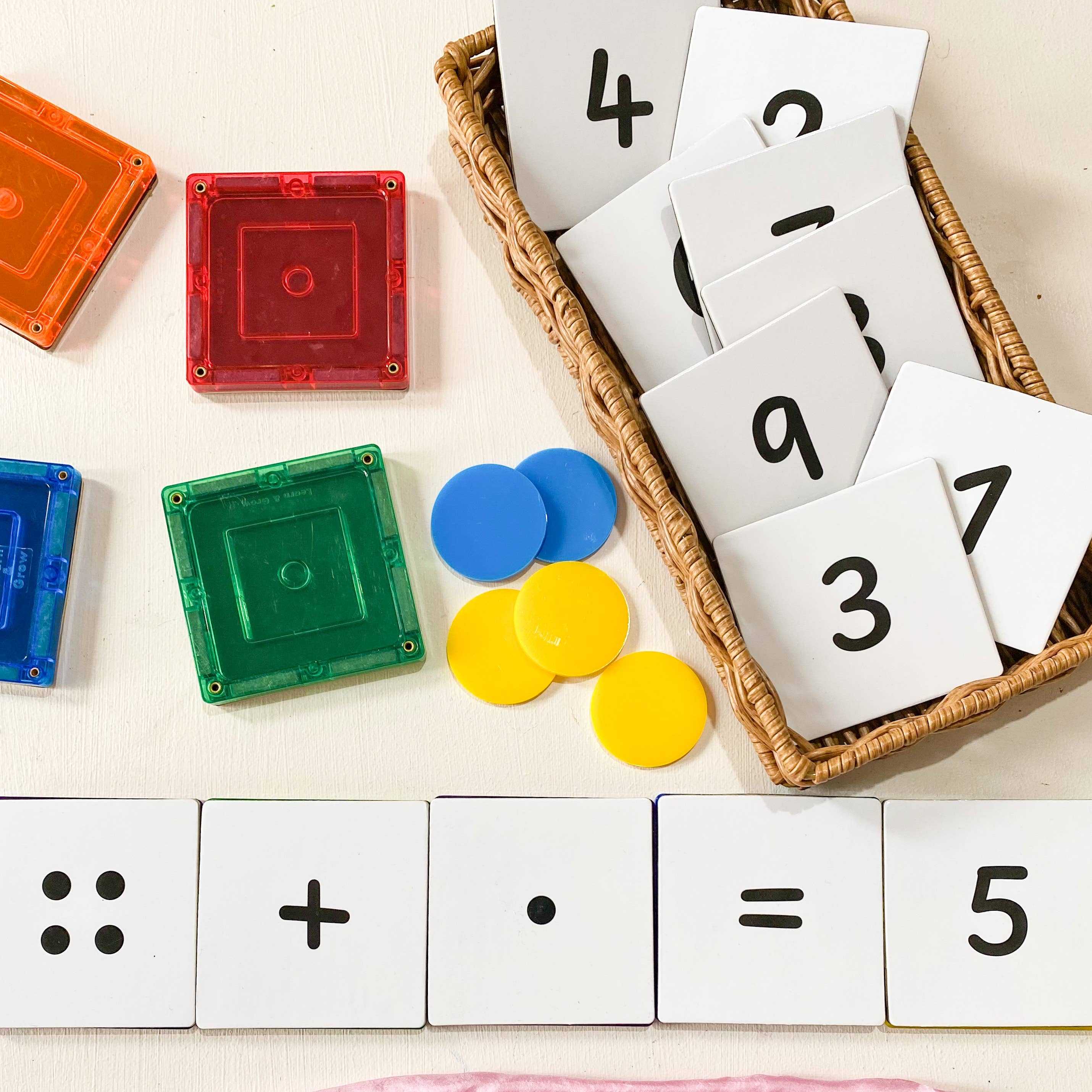 Learn & Grow | Magnetic Tile Topper | Numeracy Pack (40 pc)