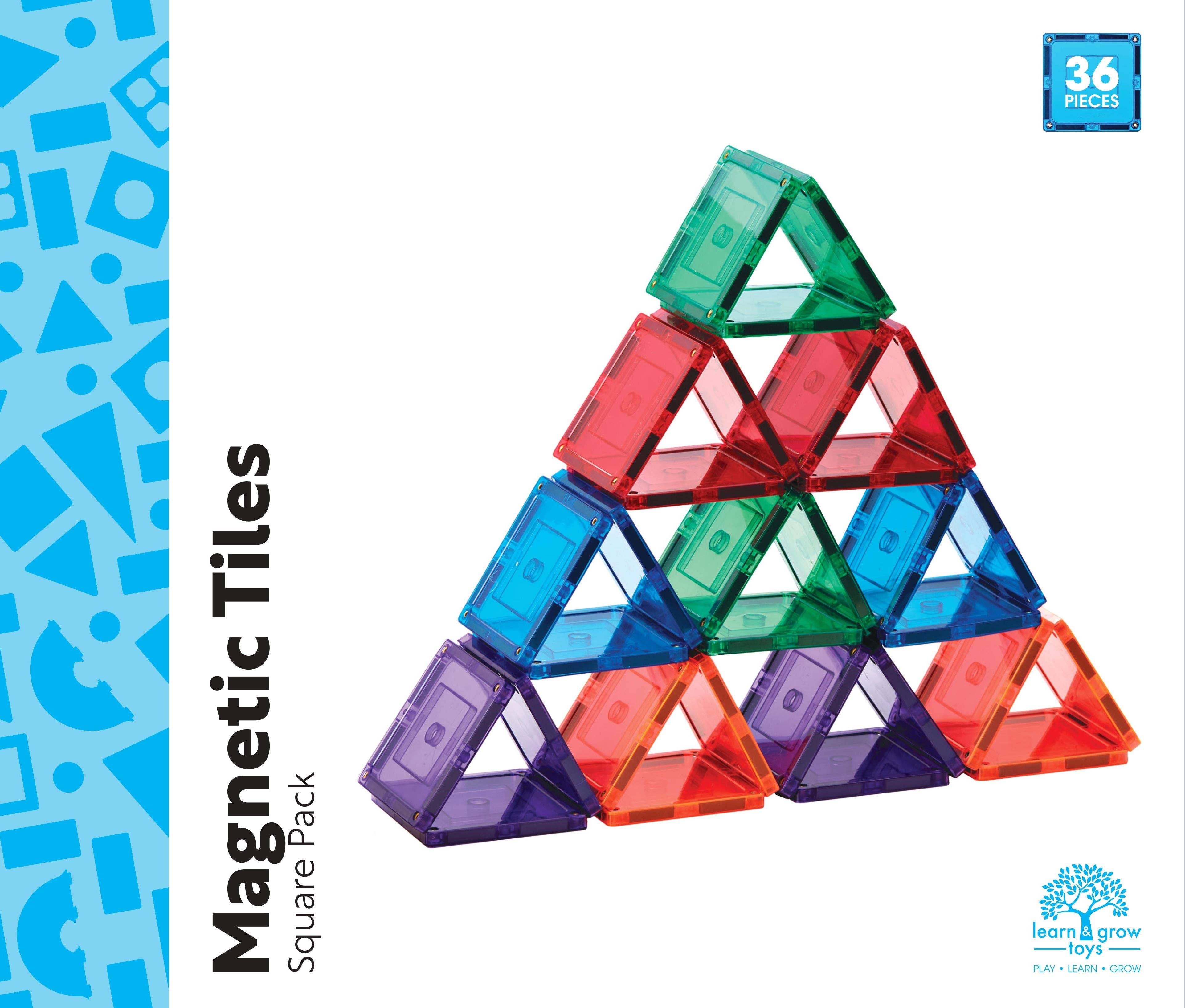 Learn & Grow | Magnetic Tiles | Small Square Pack (36 pc)