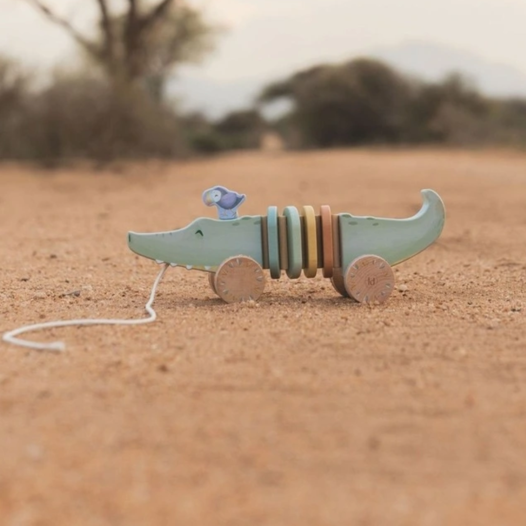 Little Dutch | Safari Friends Wooden Pull Animal