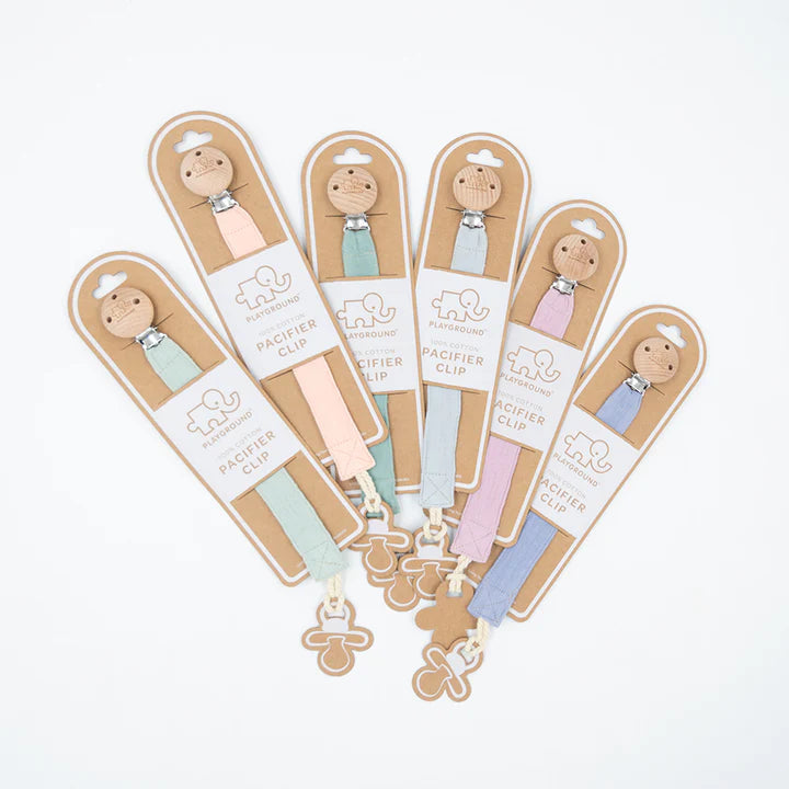 Living Textiles dummy chains – soft silicone pacifier clip with stainless steel chain and BPA-free bead accents for baby