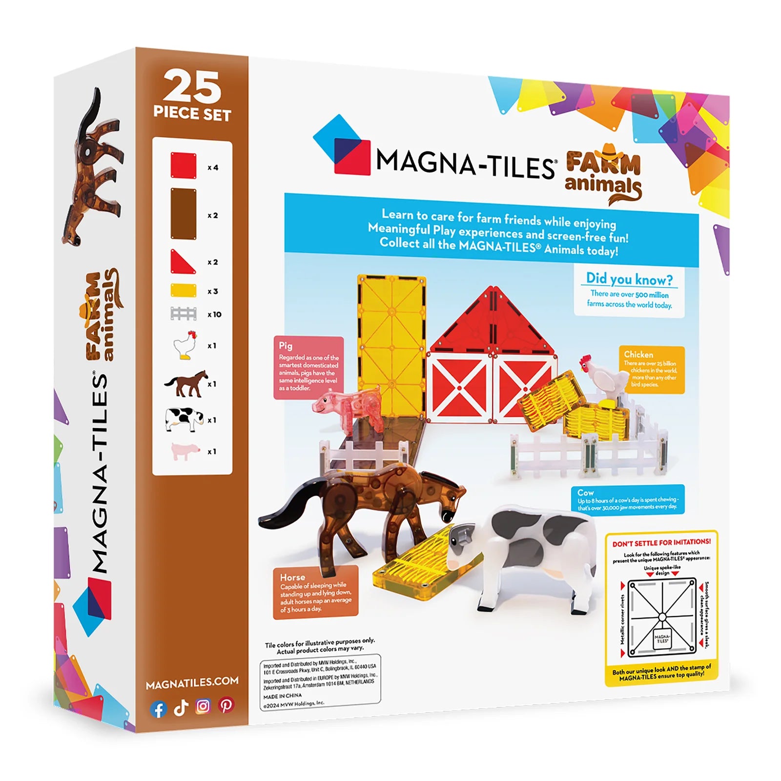 MAGNA-TILES | Farm Animals 25pc Set