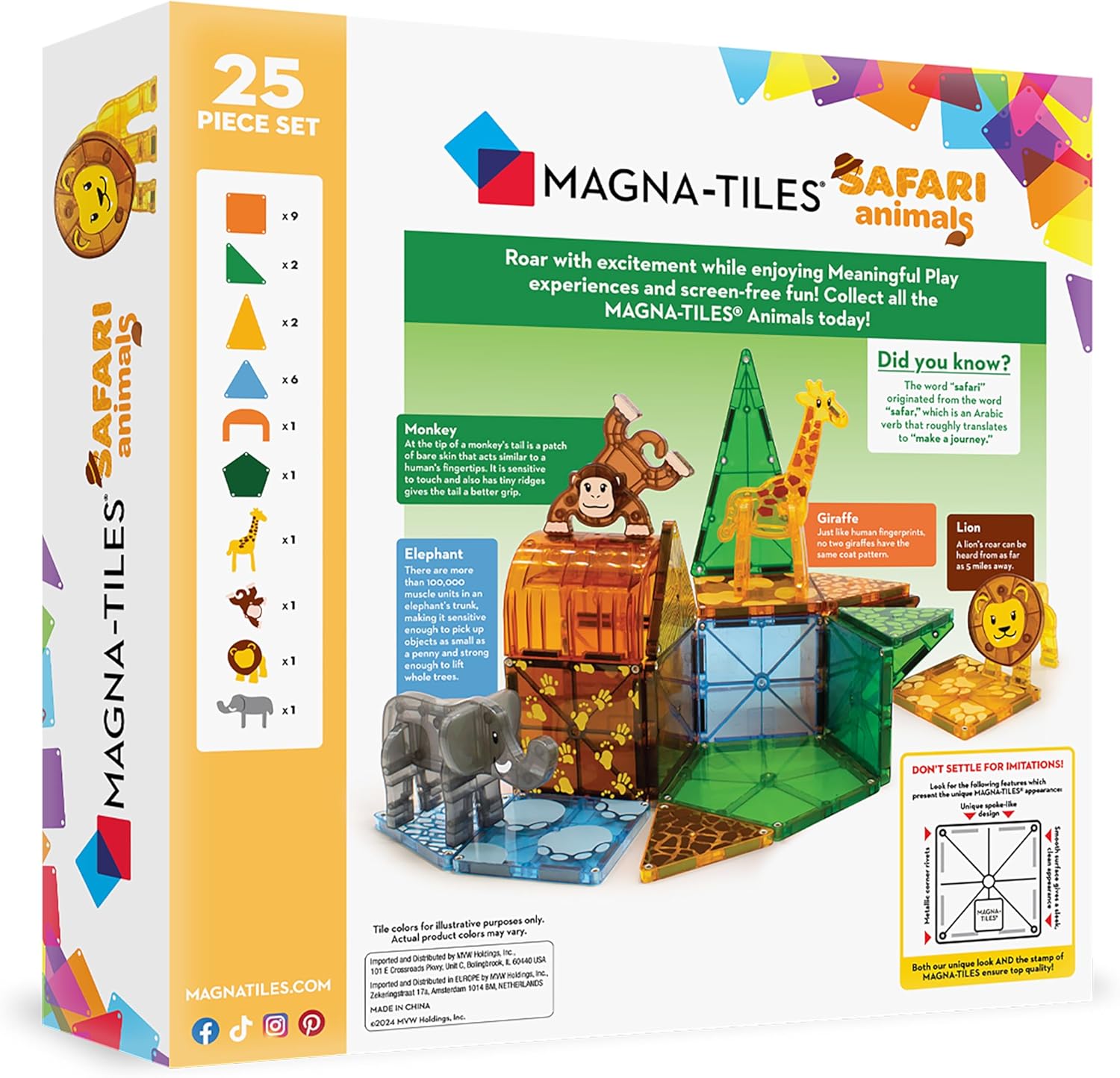 MAGNA-TILES | Safari Animals 25pc Set