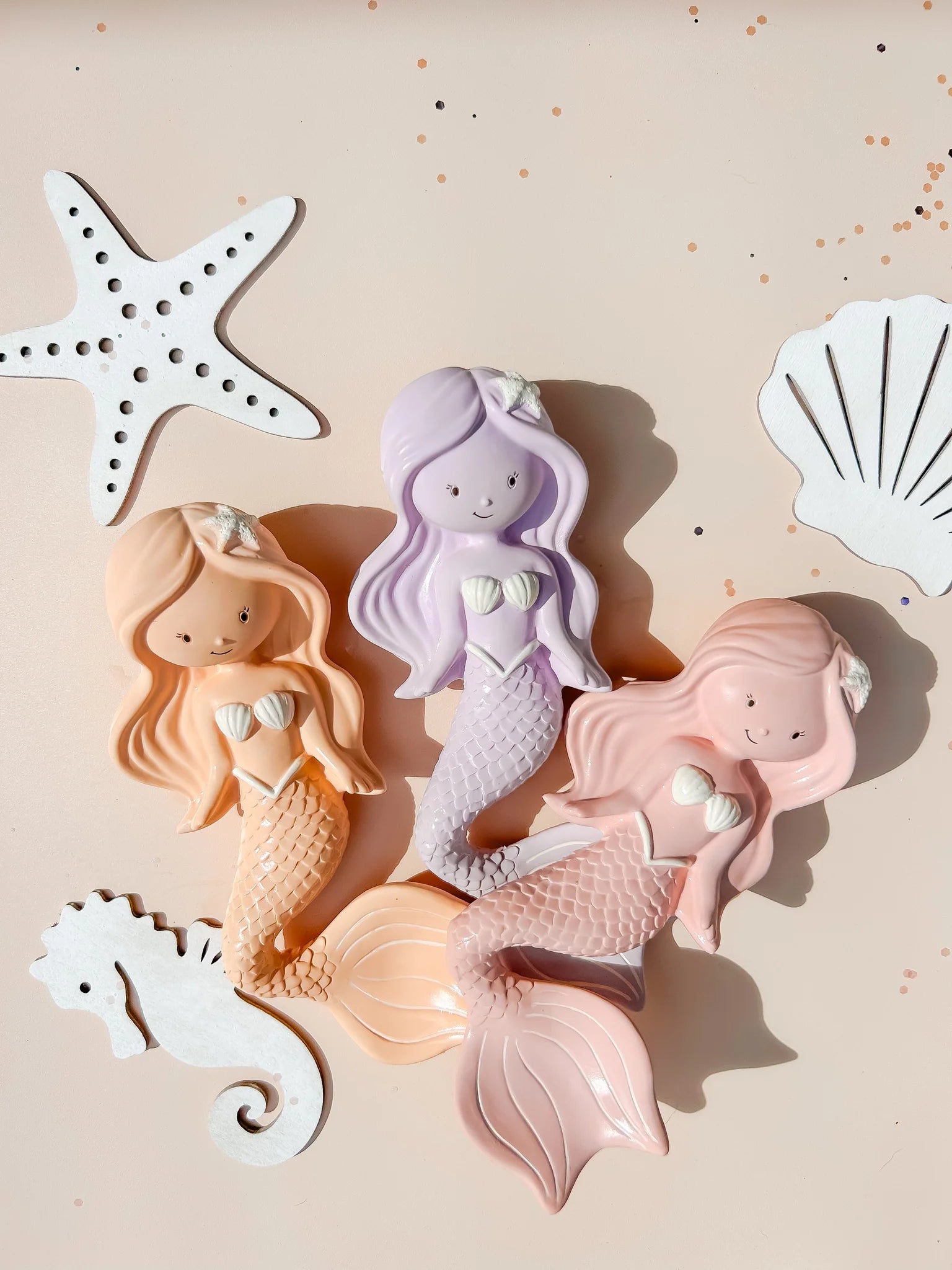 Winnie Parkes | Maeve the Mermaid Teether | Peach