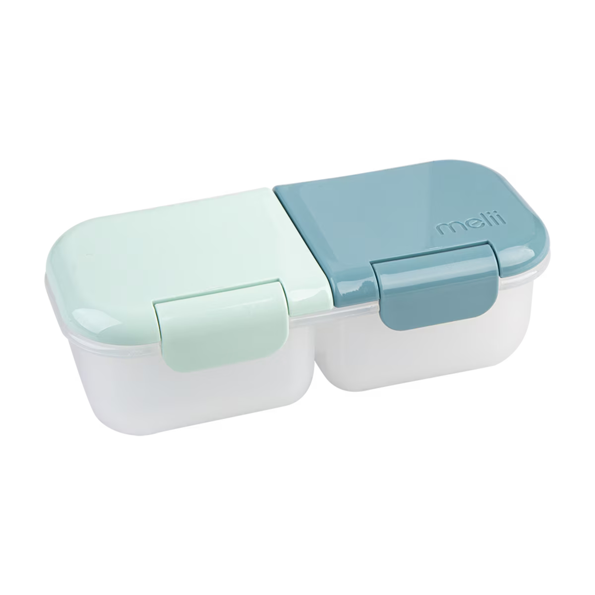 Melii Luxe 2 Compartment Snack Container | Blue/Mint