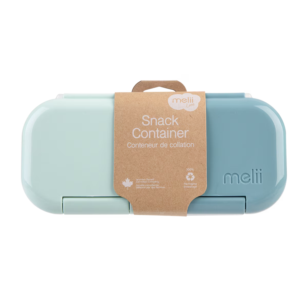 Melii Luxe 2 Compartment Snack Container | Blue/Mint