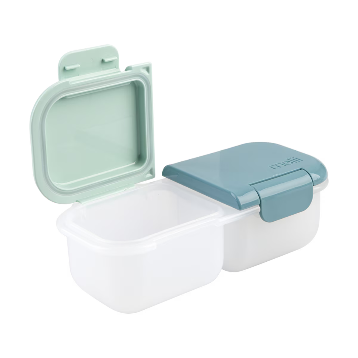 Melii Luxe 2 Compartment Snack Container | Blue/Mint