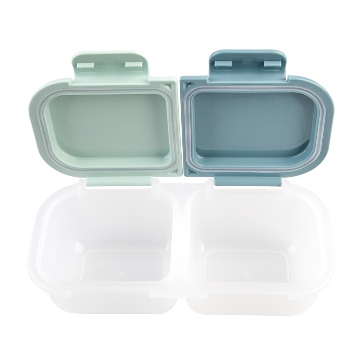 Melii Luxe 2 Compartment Snack Container | Blue/Mint