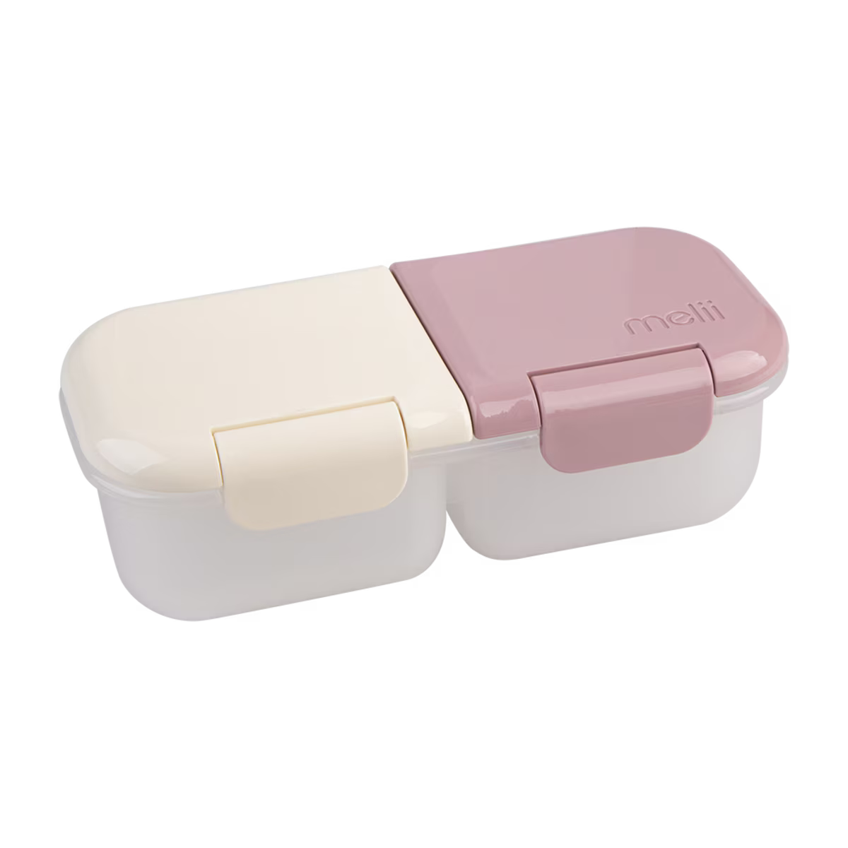 Melii Luxe 2 Compartment Snack Container | Pink/Ivory